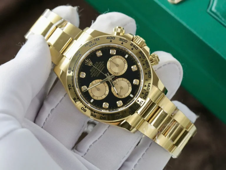 Replica Rolex Daytona Black Dial Gold Case Gold Oyster Bracelet