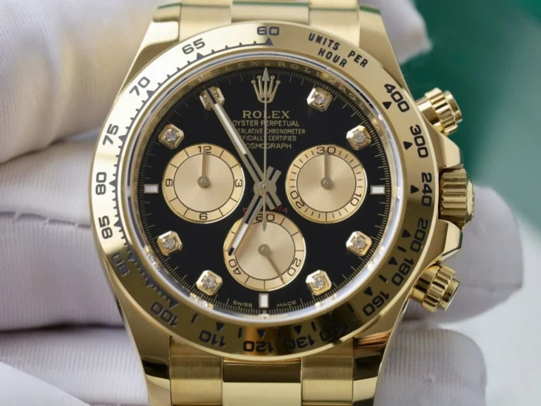 Replica Rolex Daytona Black Dial Gold Case Gold Oyster Bracelet