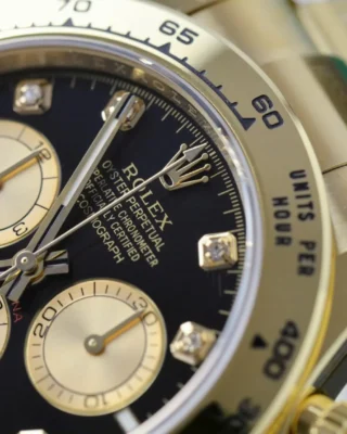 Replica Rolex Daytona Black Dial Gold Case Gold Oyster Bracelet