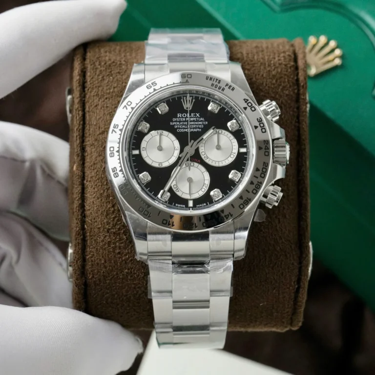 Replica Rolex Daytona Black Dial Steel Bezel Oyster Bracelet