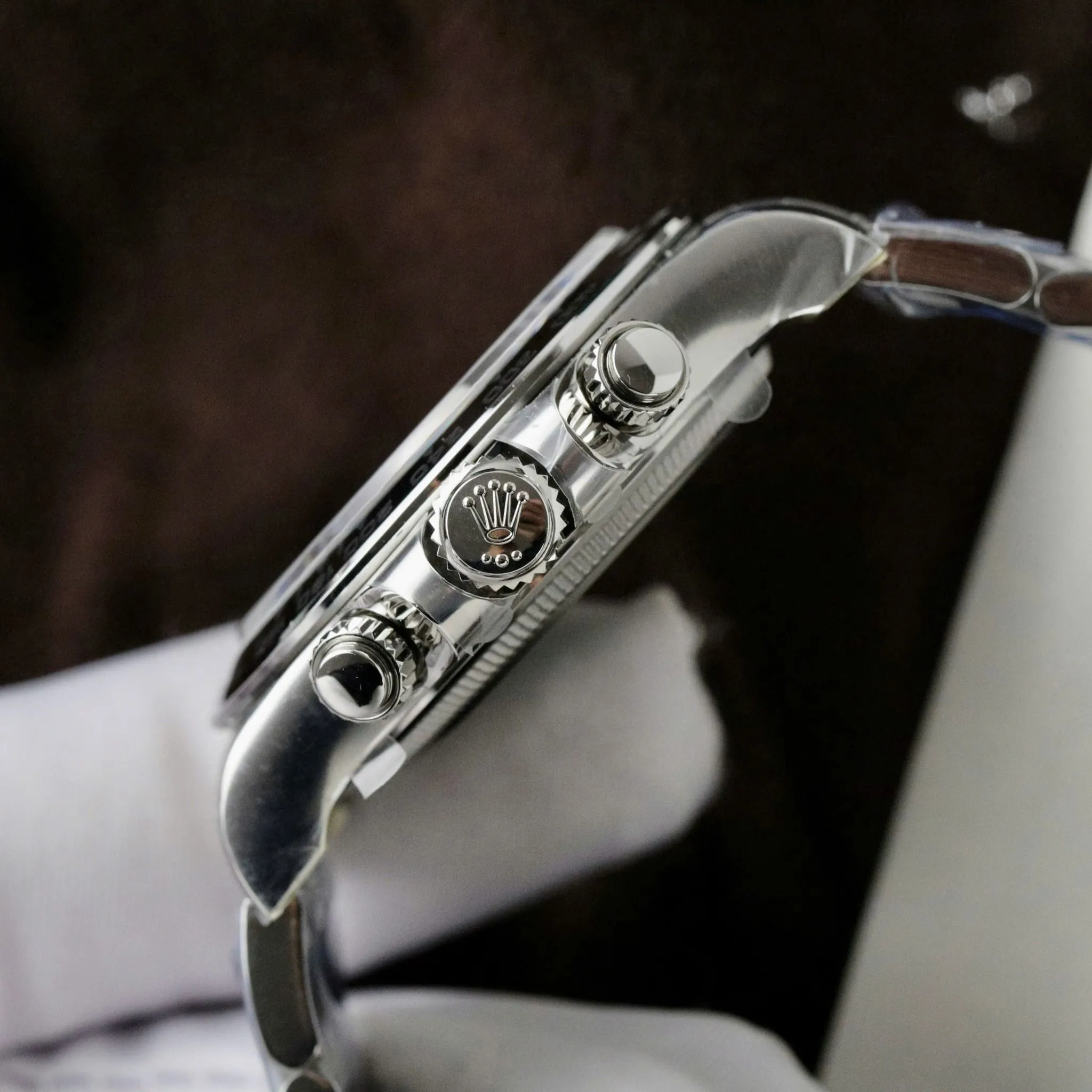 Replica Rolex Daytona Black Dial Steel Bezel Oyster Bracelet