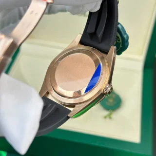 Replica Rolex Sky Dweller Chocolate Dial Rose Gold Case Oysterflex Bracelet