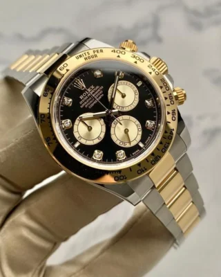 Superclone Rolex Daytona Black Diamond Dial 126503 Close-Up Focus