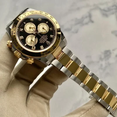 Superclone Rolex Daytona Black Diamond Dial 126503 Perspective View