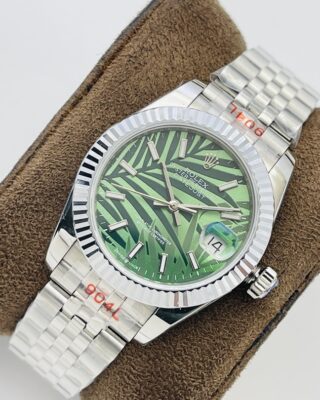 Replica Rolex Datejust Palm Motif Dial 126234-0047 Angle Detail