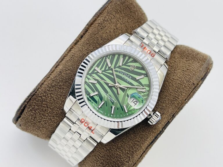 Replica Rolex Datejust Palm Motif Dial 126234-0047 Angle Detail