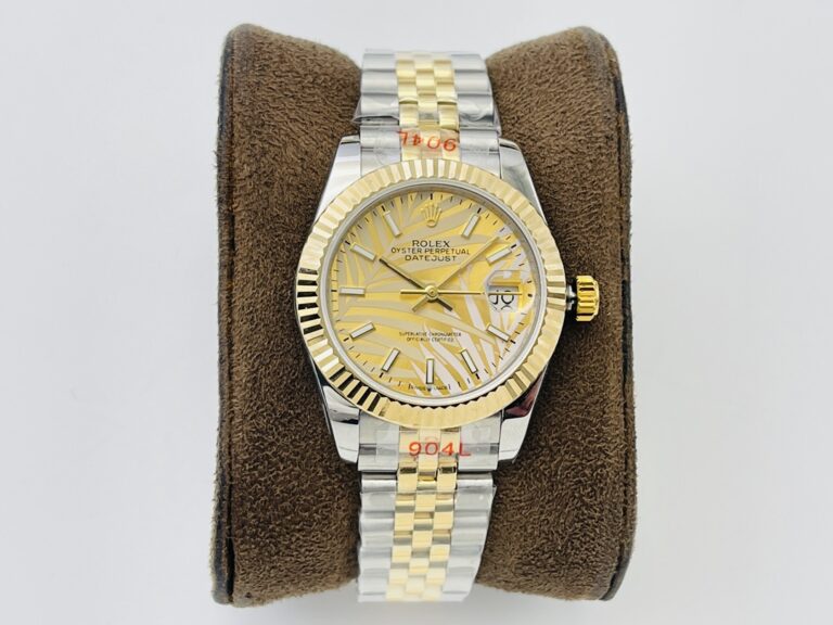 Replica Rolex Datejust Gold Palm Motif Dial 126233 Perspective View