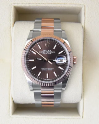 Superclone Rolex Datejust Chocolate Dial 126231 Oyster Angle Detail
