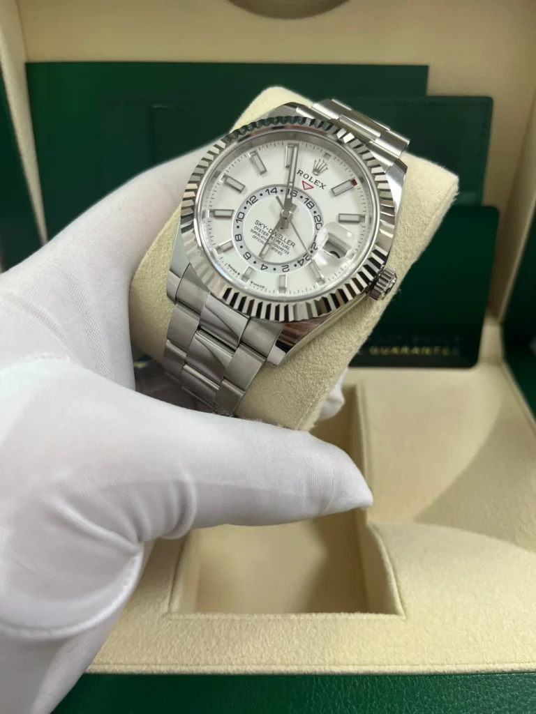Superclone Rolex Sky-Dweller Intense white Dial 336934 Perspective View