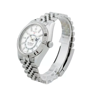 Superclone Rolex Sky-Dweller Intense white Dial 336934 Jubilee Perspective View