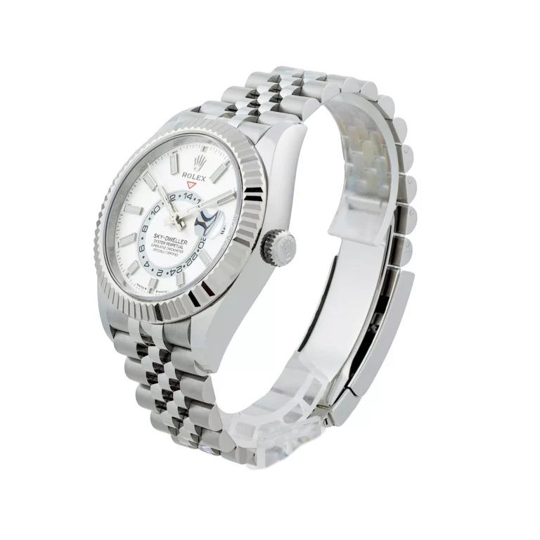 Superclone Rolex Sky-Dweller Intense white Dial 336934 Jubilee Perspective View