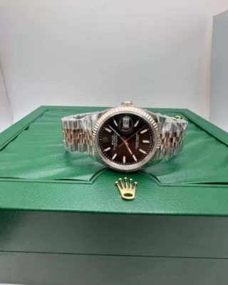 Superclone Rolex Datejust Chocolate Dial 126231 Jubilee Profile Shot