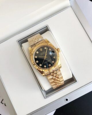 Replica Rolex Datejust RG/RG Jub Black/Dial Angle Detail