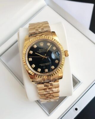 Replica Rolex Datejust RG/RG Jub Black/Dial Profile Shot