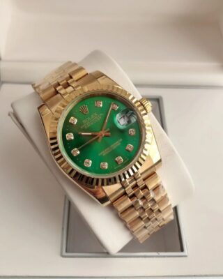 Replica Rolex Datejust RG/RG Jub Green/Dial Angle Detail