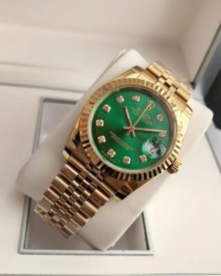 Replica Rolex Datejust RG/RG Jub Green/Dial Close-Up Focus