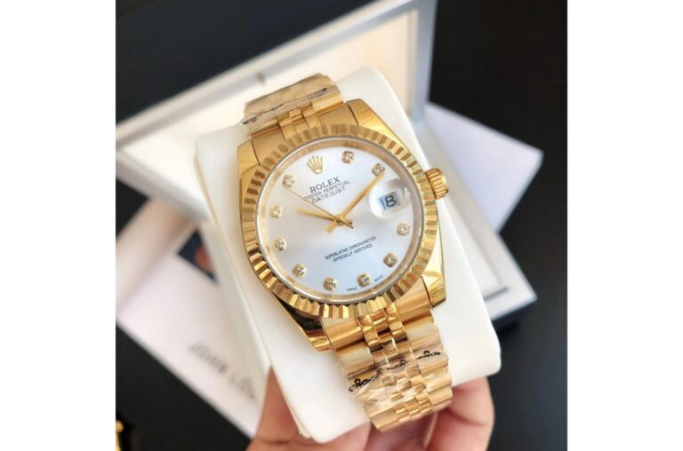 Replica Rolex Datejust RG/RG Jub Sliver/Dial Perspective View