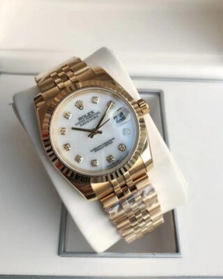 Replica Rolex Datejust RG/RG Jub White/Dial Angle Detail