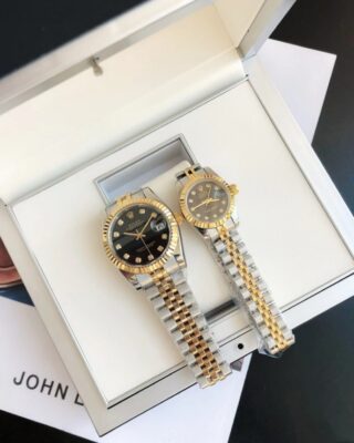 Replica Rolex Datejust RG/SS Jub Black/Dia Profile Shot