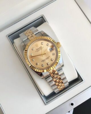 Replica Rolex Datejust RG/SS Jub Gold/Dial Close-Up Focus