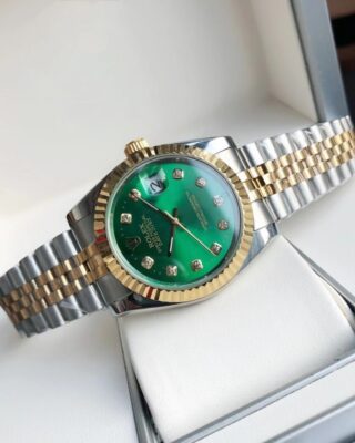 Replica Rolex Datejust RG/SS Jub Green/Dial Design Element