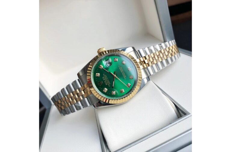 Replica Rolex Datejust RG/SS Jub Green/Dial Design Element