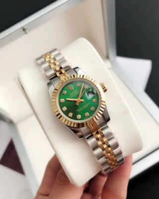 Replica Rolex Datejust RG/SS Jub Green/Dial Profile Shot