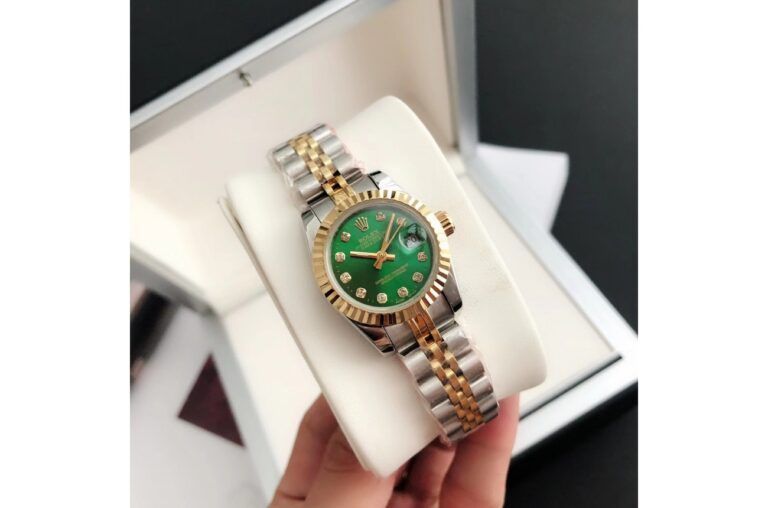 Replica Rolex Datejust RG/SS Jub Green/Dial Profile Shot