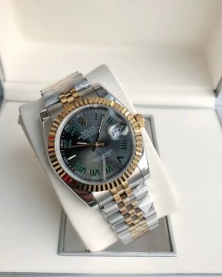 Replica Rolex Datejust RG/SS Jub Grey/Rmn Angle Detail