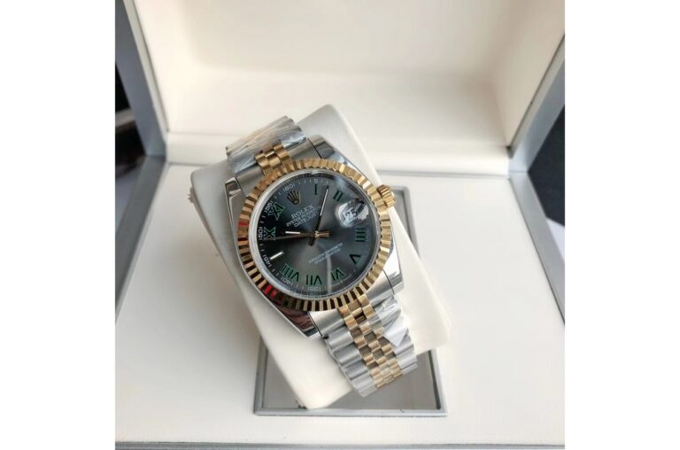 Replica Rolex Datejust RG/SS Jub Grey/Rmn Angle Detail