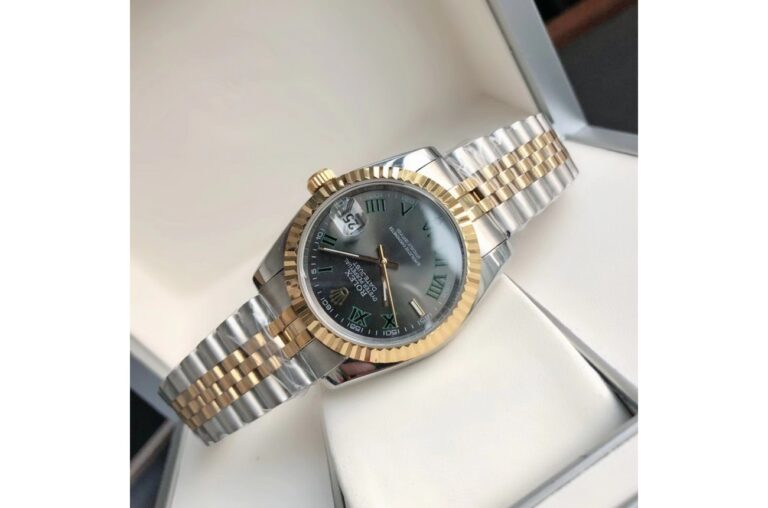 Replica Rolex Datejust RG/SS Jub Grey/Rmn Profile Shot
