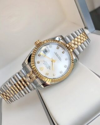 Replica Rolex Datejust RG/SS Jub Sliver/Dia Angle Detail