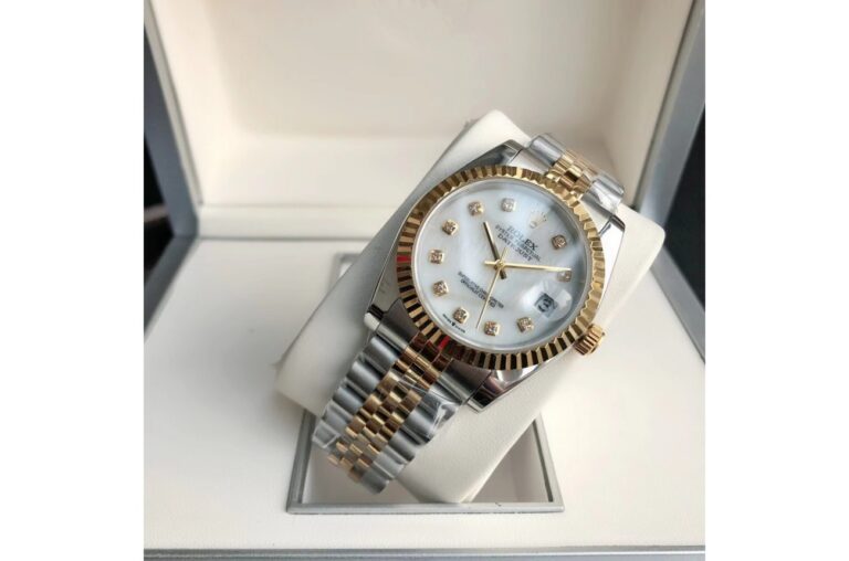 Replica Rolex Datejust RG/SS Jub White/Dial Angle Detail