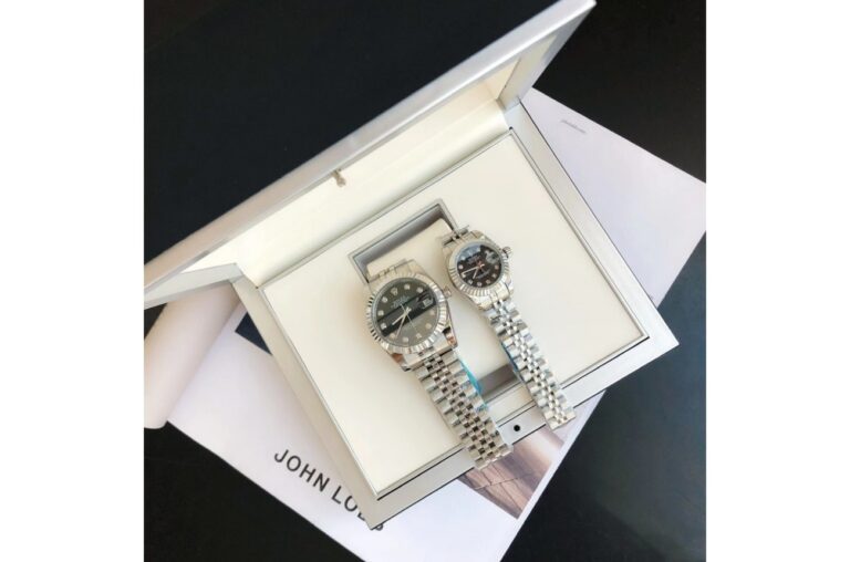 Replica Rolex Datejust SS/SS Jub Black/Dial Angle Detail