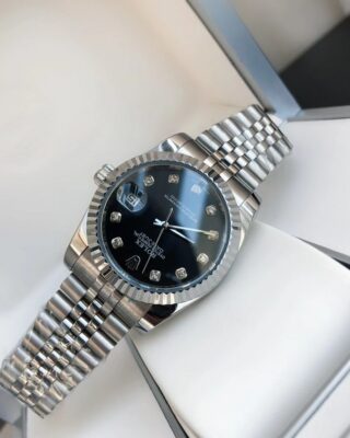 Replica Rolex Datejust SS/SS Jub Black/Dial Profile Shot