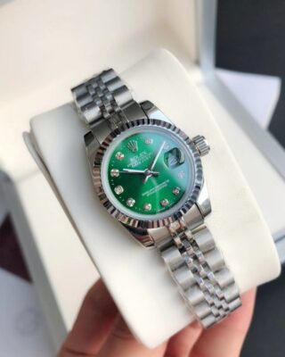 Replica Rolex Datejust SS/SS Jub Green/Dia Design Element