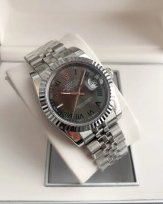 Replica Rolex Datejust SS/SS Jub Grey/Rmn Angle Detail