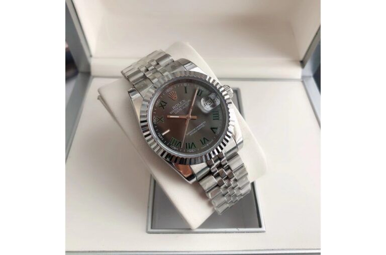 Replica Rolex Datejust SS/SS Jub Grey/Rmn Angle Detail