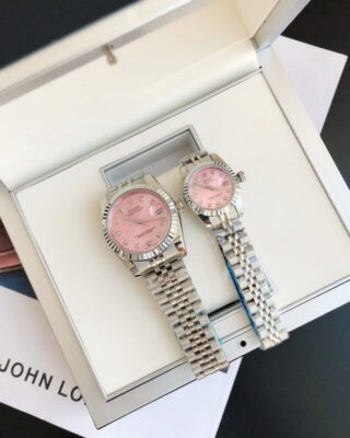 Replica Rolex Datejust SS/SS Jub Pink/Dial Angle Detail
