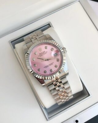 Replica Rolex Datejust SS/SS Jub Pink/Dial Close-Up Focus