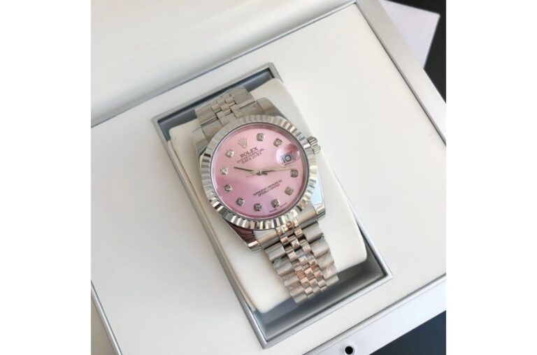 Replica Rolex Datejust SS/SS Jub Pink/Dial Close-Up Focus
