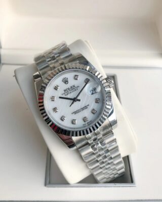 Replica Rolex Datejust SS/SS Jub White/Dial Angle Detail