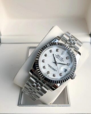 Replica Rolex Datejust SS/SS Jub White/Dial Close-Up Focus