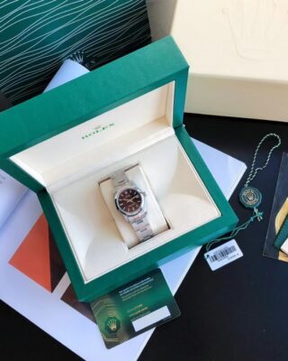 Replica Rolex Oyster Perpetual SS/SS Black/Stk Angle Detail