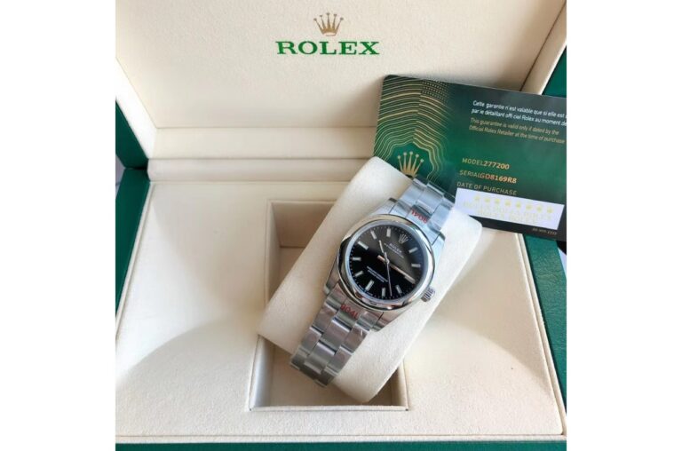 Replica Rolex Oyster Perpetual SS/SS Black/Stk Design Element