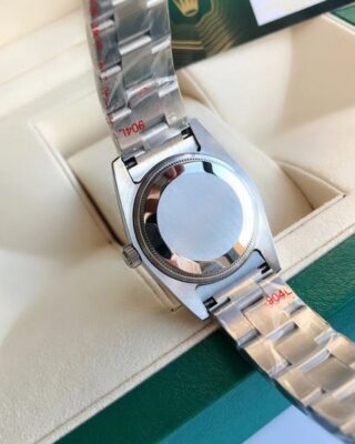 Replica Rolex Oyster Perpetual SS/SS Green/Stk Alternate Angle