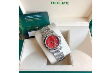 Rolex Oyster Perpetual 31/41mm SS/SS Red/Stk 5