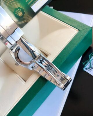 Replica Rolex Oyster Perpetual SS/SS Tiffany Blue/Stk Close-Up Focus