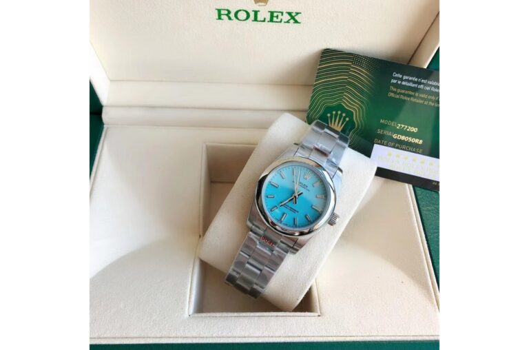 Replica Rolex Oyster Perpetual SS/SS Tiffany Blue/Stk Design Element
