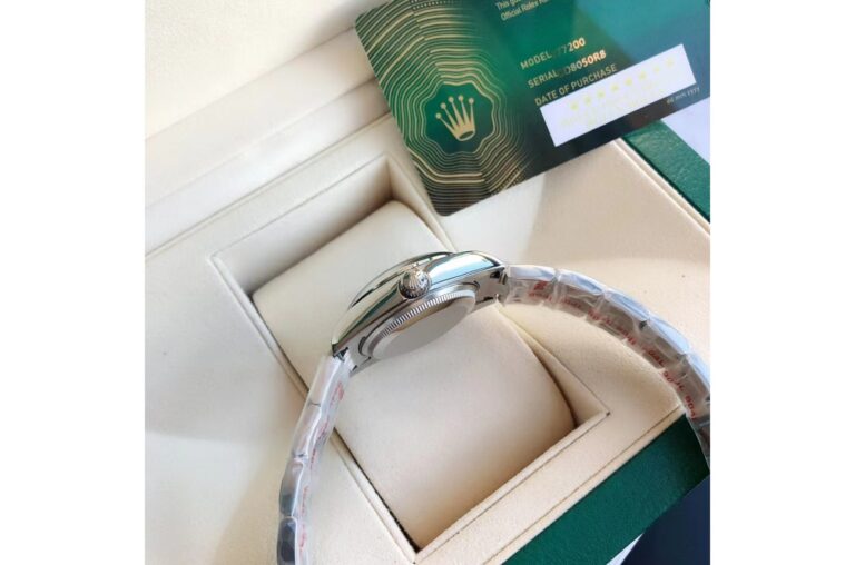 Replica Rolex Oyster Perpetual SS/SS Tiffany Blue/Stk Alternate Angle